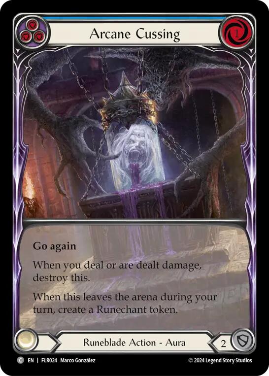 Flesh and Blood TCG | Arcane Cussing (Blue) [FLR024] (Rosetta Florian Blitz Deck) | The Nerd Merchant