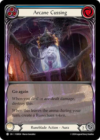 Flesh and Blood TCG | Arcane Cussing (Blue) [FAB-FLR-024] (Rosetta Florian Blitz Deck) | The Nerd Merchant
