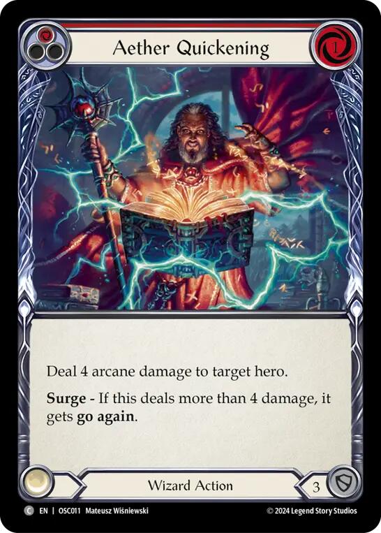Flesh and Blood TCG | Aether Quickening (Red) [OSC011] (Rosetta Oscilio Blitz Deck) | The Nerd Merchant