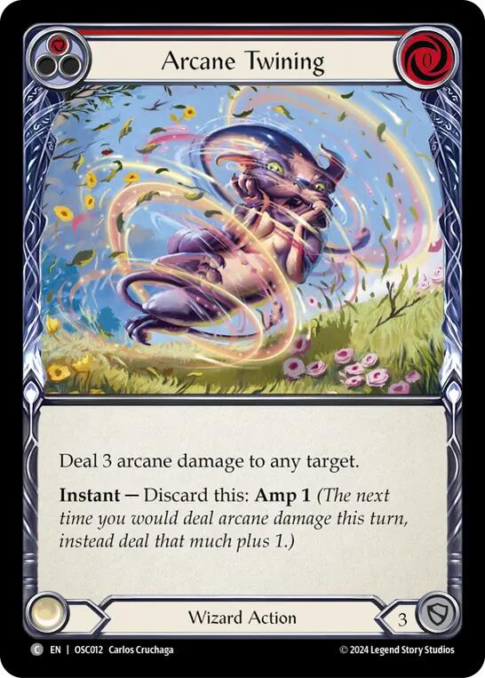 Flesh and Blood TCG | Arcane Twining (Red) [OSC012] (Rosetta Oscilio Blitz Deck) | The Nerd Merchant