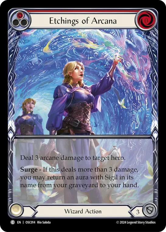 Flesh and Blood TCG | Etchings of Arcana (Red) [OSC014] (Rosetta Oscilio Blitz Deck) | The Nerd Merchant