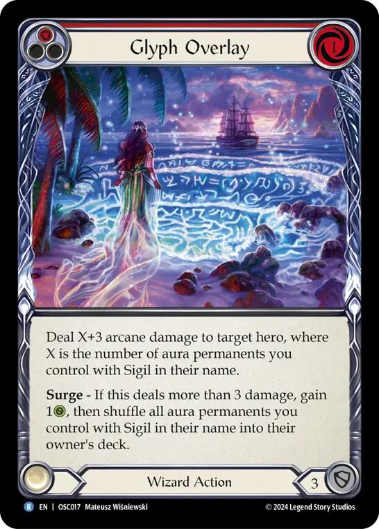 Flesh and Blood TCG | Glyph Overlay (Red) [OSC017] (Rosetta Oscilio Blitz Deck) | The Nerd Merchant