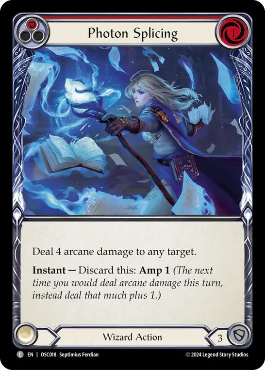 Flesh and Blood TCG | Photon Splicing (Red) [OSC018] (Rosetta Oscilio Blitz Deck) | The Nerd Merchant