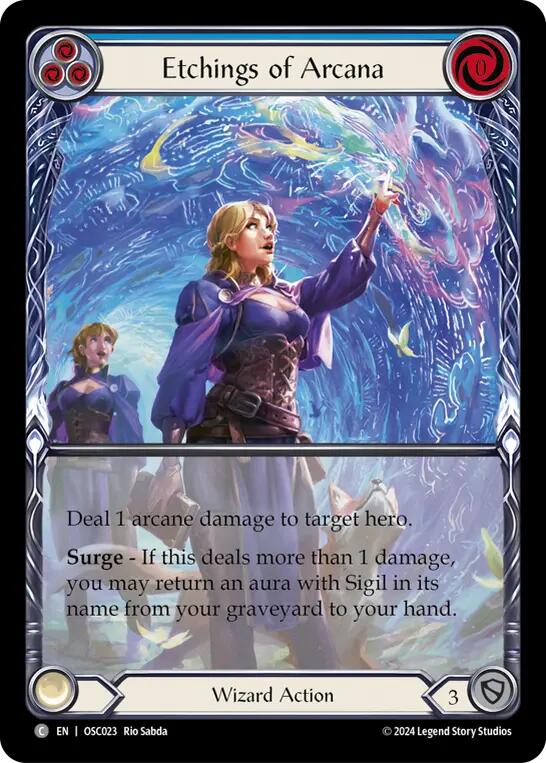 Flesh and Blood TCG | Etchings of Arcana (Blue) [OSC023] (Rosetta Oscilio Blitz Deck) | The Nerd Merchant