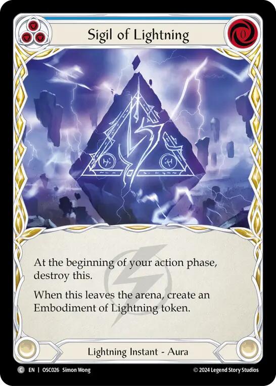 Flesh and Blood TCG | Sigil of Lightning [OSC026] (Rosetta Oscilio Blitz Deck) | The Nerd Merchant