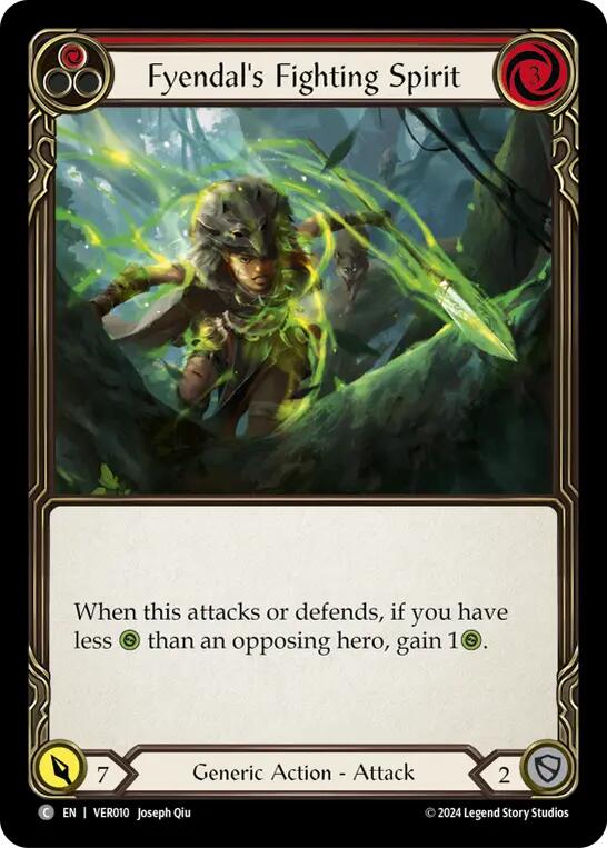 Flesh and Blood TCG | Fyendal's Fighting Spirit (Red) [VER010] (Rosetta Verdance Blitz Deck) | The Nerd Merchant
