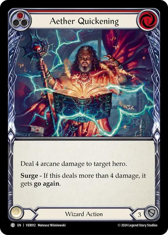 Flesh and Blood TCG | Aether Quickening (Red) [VER012] (Rosetta Verdance Blitz Deck) | The Nerd Merchant