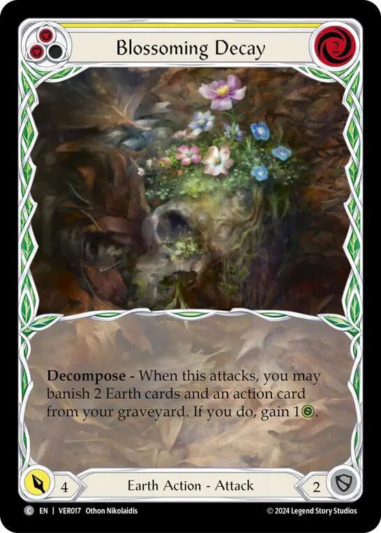 Flesh and Blood TCG | Blossoming Decay (Yellow) [VER017] (Rosetta Verdance Blitz Deck) | The Nerd Merchant