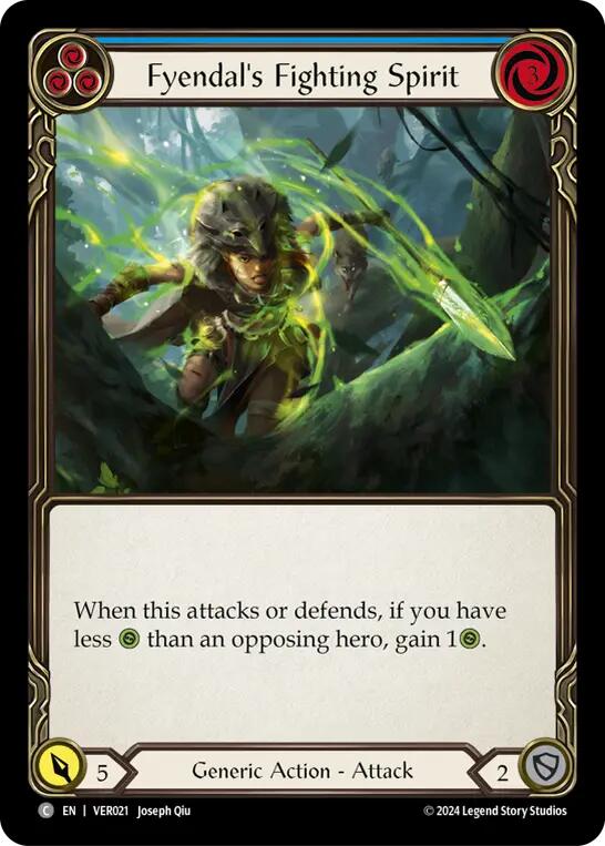 Flesh and Blood TCG | Fyendal's Fighting Spirit (Blue) [VER021] (Rosetta Verdance Blitz Deck) | The Nerd Merchant