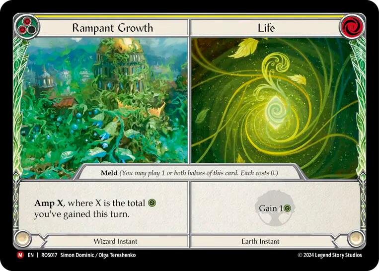Flesh and Blood TCG | Rampant Growth // Life [ROS017] (Rosetta)  Rainbow Foil | The Nerd Merchant