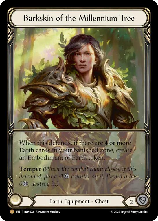 Flesh and Blood TCG | Barkskin of the Millennium Tree (Extended Art) [ROS028] (Rosetta)  Cold Foil | The Nerd Merchant
