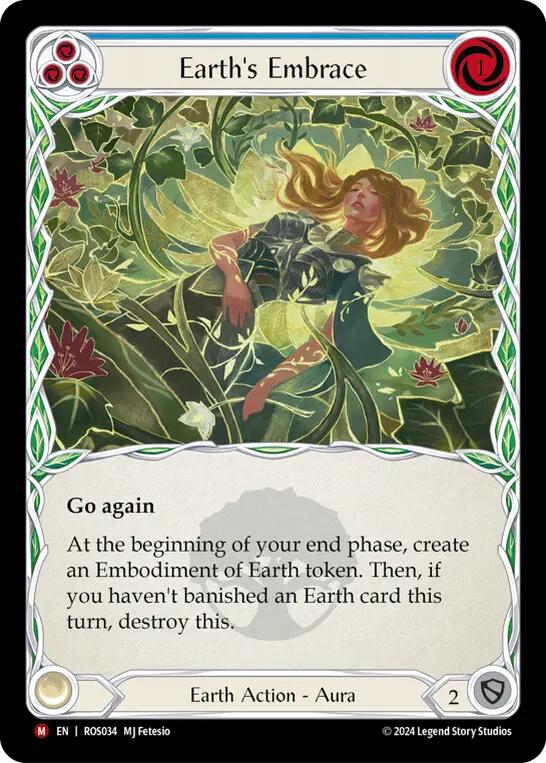 Flesh and Blood TCG | Earth's Embrace [ROS034] (Rosetta)  Rainbow Foil | The Nerd Merchant