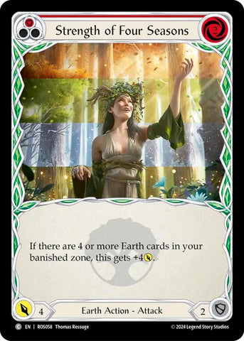 Flesh and Blood TCG | Strength of Four Seasons (Red) [ROS058] (Rosetta)  Rainbow Foil | The Nerd Merchant