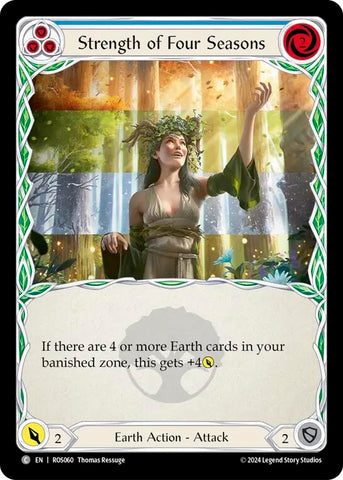 Flesh and Blood TCG | Strength of Four Seasons (Blue) [ROS060] (Rosetta)  Rainbow Foil | The Nerd Merchant