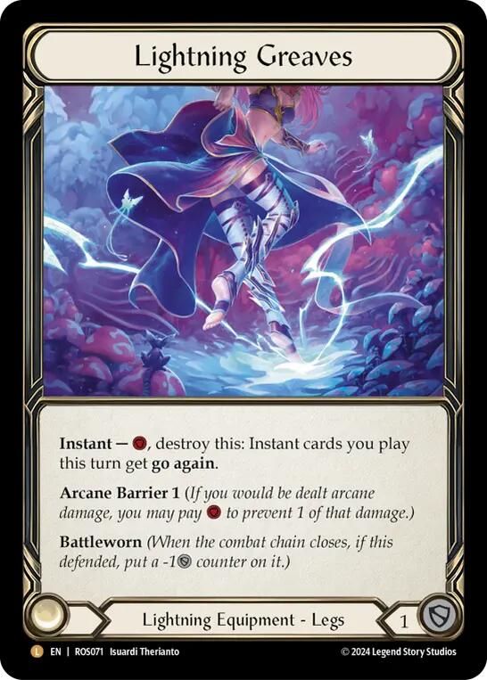 Flesh and Blood TCG | Lightning Greaves [ROS071] (Rosetta)  Cold Foil | The Nerd Merchant
