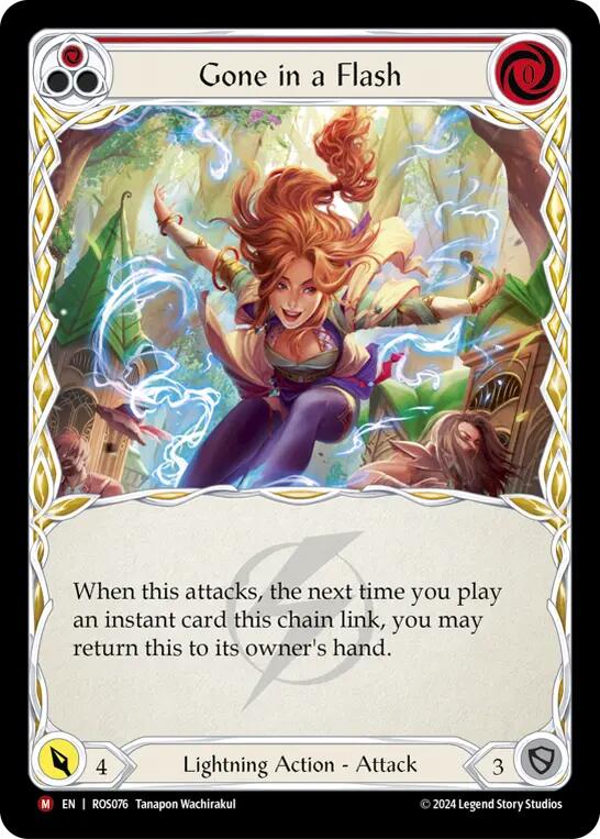 Flesh and Blood TCG | Gone in a Flash [ROS076] (Rosetta)  Rainbow Foil | The Nerd Merchant