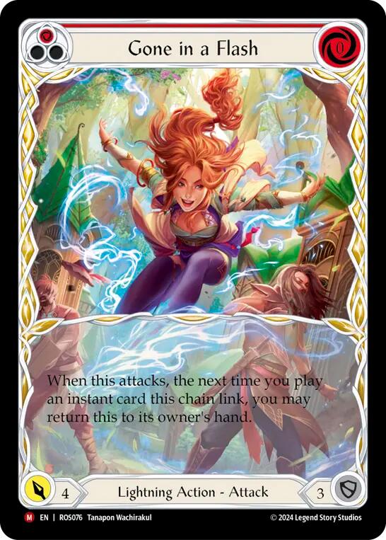 Flesh and Blood TCG | Gone in a Flash (Extended Art) [ROS076] (Rosetta)  Rainbow Foil | The Nerd Merchant