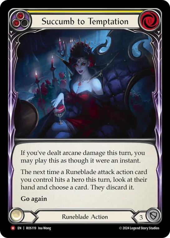 Flesh and Blood TCG | Succumb to Temptation [ROS119] (Rosetta)  Rainbow Foil | The Nerd Merchant