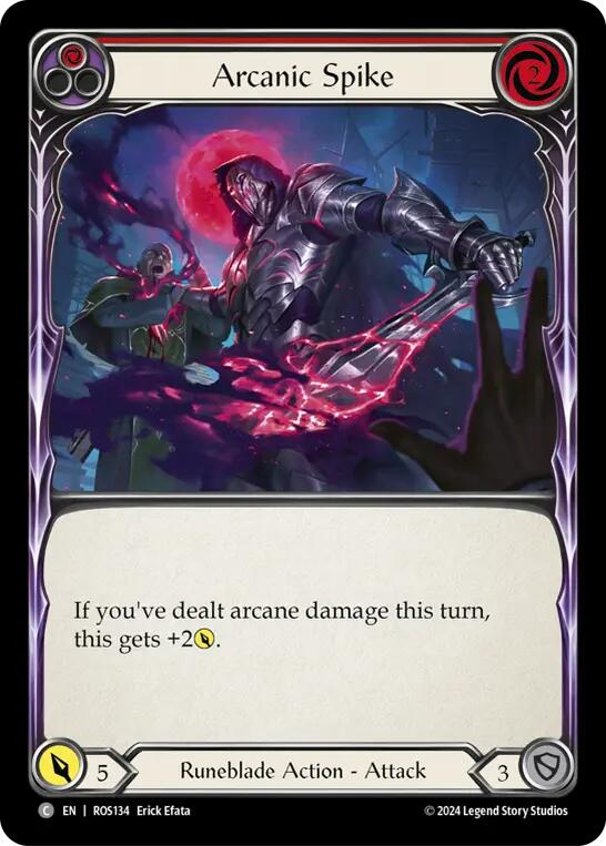 Flesh and Blood TCG | Arcanic Spike (Red) [ROS134] (Rosetta)  Rainbow Foil | The Nerd Merchant