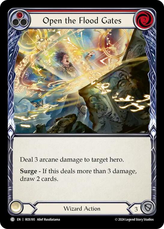 Flesh and Blood TCG | Open the Flood Gates (Red) [ROS195] (Rosetta) | The Nerd Merchant