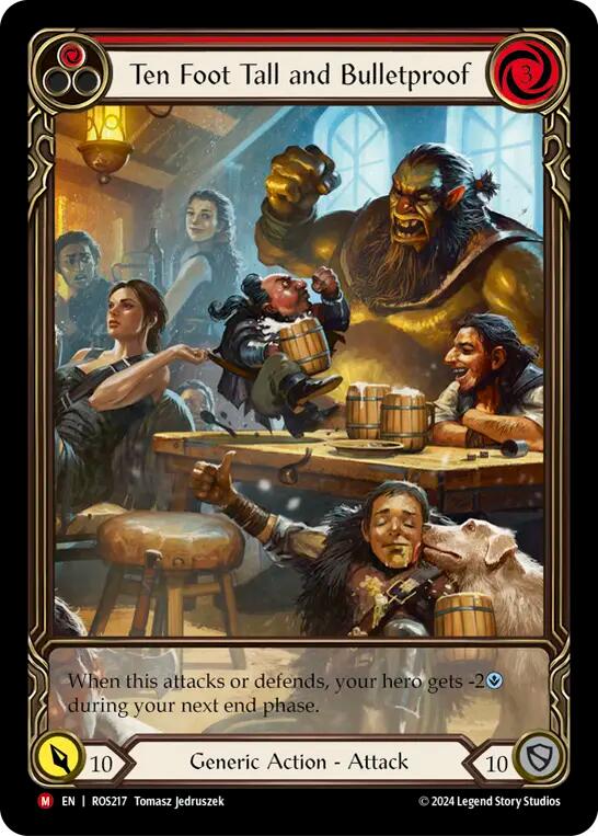 Flesh and Blood TCG | Ten Foot Tall and Bullet Proof (Extended Art) [ROS217] (Rosetta)  Rainbow Foil | The Nerd Merchant