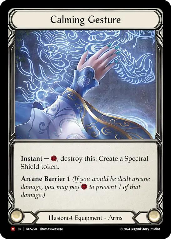 Flesh and Blood TCG | Calming Gesture [ROS250] (Rosetta)  Cold Foil | The Nerd Merchant