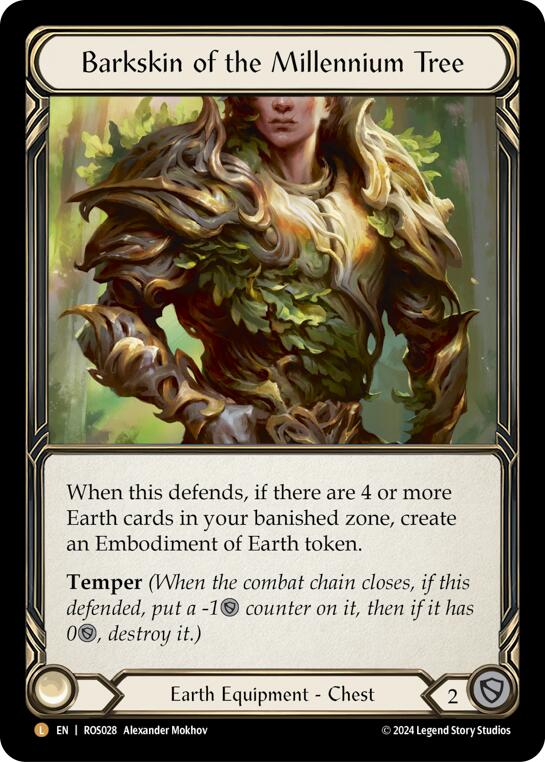 Flesh and Blood TCG | Barkskin of the Millennium Tree [ROS028] (Rosetta)  Rainbow Foil | The Nerd Merchant