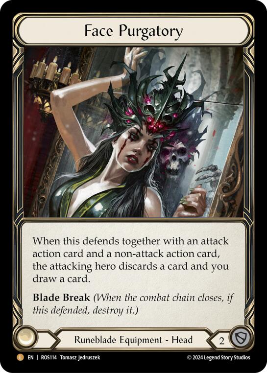 Flesh and Blood TCG | Face Purgatory [ROS114] (Rosetta)  Rainbow Foil | The Nerd Merchant