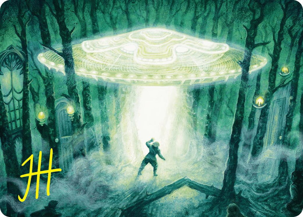 Magic | Unidentified Hovership Art Card (Gold-Stamped Signature) [Duskmourn: House of Horror Art Series] | The Nerd Merchant