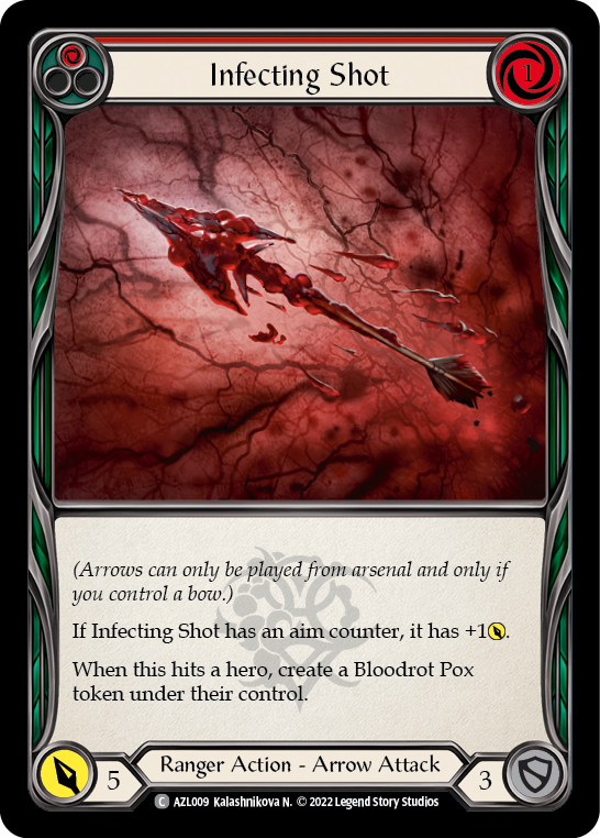 Flesh and Blood TCG | Infecting Shot (Red) [AZL009] (Outsiders Azalea Blitz Deck) | The Nerd Merchant