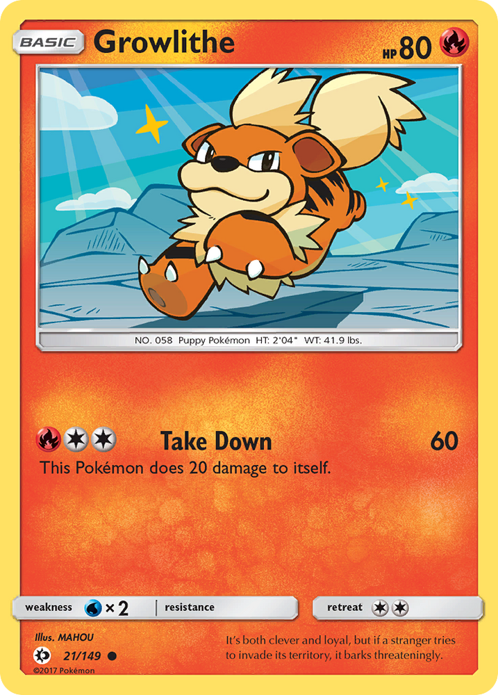 Pokemon | Growlithe (21/149) [Sun & Moon: Base Set] | The Nerd Merchant