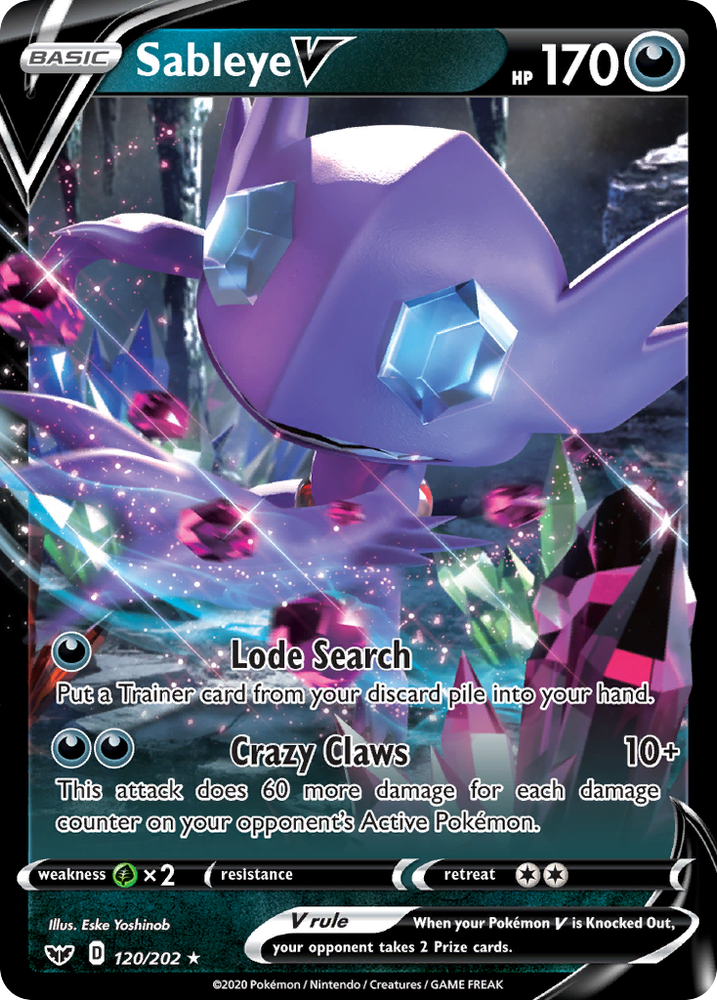 Pokemon | Sableye V (120/202) [Sword & Shield: Base Set] | The Nerd Merchant