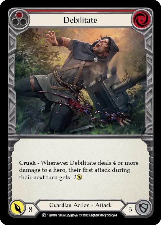 Flesh and Blood TCG | Debilitate (Red) [1HB009] (History Pack 1 Bravo Blitz Deck) | The Nerd Merchant