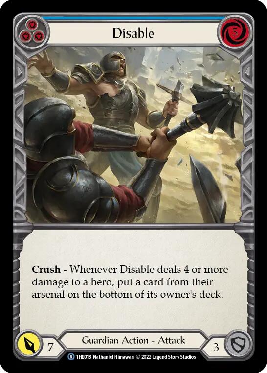 Flesh and Blood TCG | Disable (Blue) [1HB018] (History Pack 1 Bravo Blitz Deck) | The Nerd Merchant