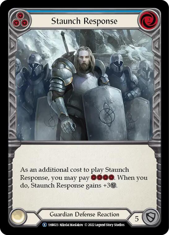 Flesh and Blood TCG | Staunch Response (Blue) [1HB023] (History Pack 1 Bravo Blitz Deck) | The Nerd Merchant