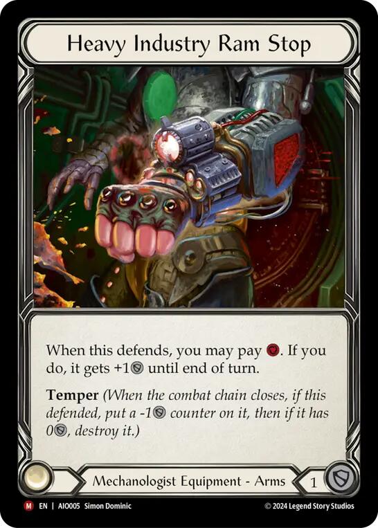 Flesh and Blood TCG | Heavy Industry Ram Stop [AIO005] (Armory Deck: Dash)  Rainbow Foil | The Nerd Merchant