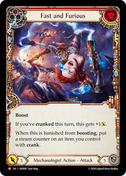 Flesh and Blood TCG | Fast and Furious (Red) [AIO009] (Armory Deck: Dash)  Rainbow Foil | The Nerd Merchant