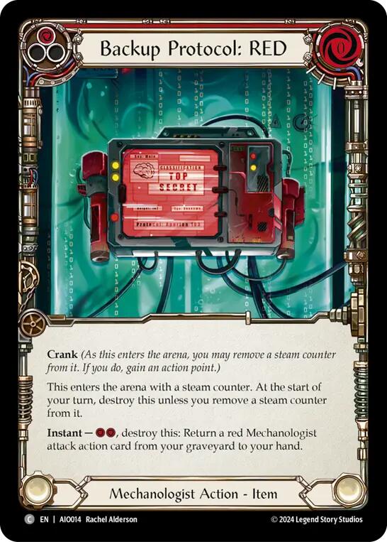 Flesh and Blood TCG | Backup Protocol: RED (Red) [AIO014] (Armory Deck: Dash) | The Nerd Merchant