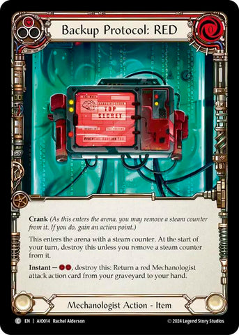Flesh and Blood TCG | Backup Protocol: RED (Red) [AIO014] (Armory Deck: Dash) | The Nerd Merchant