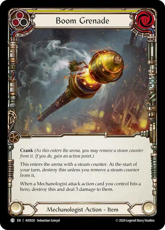 Flesh and Blood TCG | Boom Grenade (Yellow) [AIO020] (Armory Deck: Dash) | The Nerd Merchant