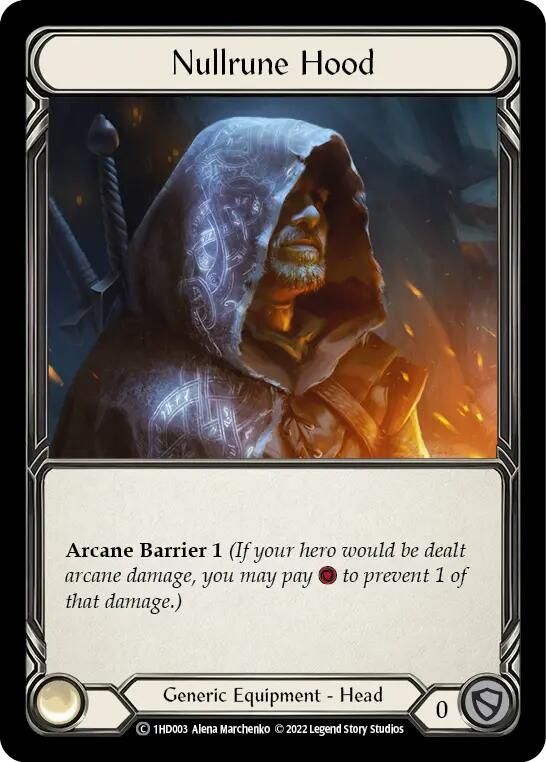 Flesh and Blood TCG | Nullrune Hood [1HD003] (History Pack 1 Dash Blitz Deck) | The Nerd Merchant