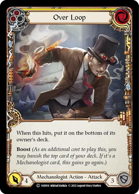 Flesh and Blood TCG | Over Loop (Yellow) [1HD018] (History Pack 1 Dash Blitz Deck) | The Nerd Merchant