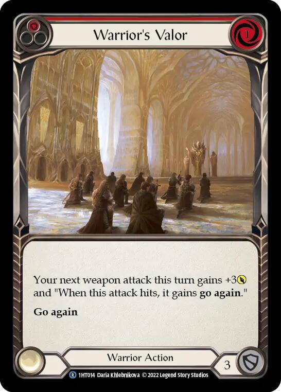 Flesh and Blood TCG | Warrior's Valor (Red) [1HT014] (History Pack 1 Dorinthea Blitz Deck) | The Nerd Merchant