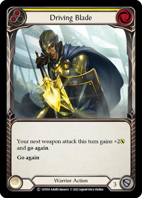 Flesh and Blood TCG | Driving Blade (Yellow) [1HT018] (History Pack 1 Dorinthea Blitz Deck) | The Nerd Merchant