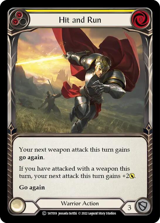 Flesh and Blood TCG | Hit and Run (Yellow) [1HT019] (History Pack 1 Dorinthea Blitz Deck) | The Nerd Merchant