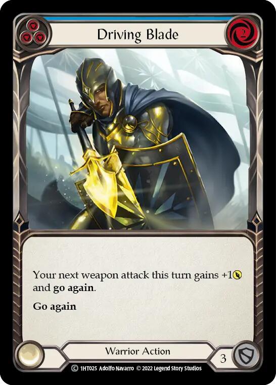 Flesh and Blood TCG | Driving Blade (Blue) [1HT025] (History Pack 1 Dorinthea Blitz Deck) | The Nerd Merchant