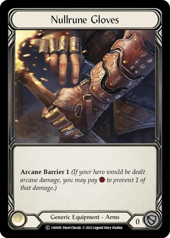 Flesh and Blood TCG | Nullrune Gloves [1HV005] (Historic Pack 1 Blitz Deck Viserai) | The Nerd Merchant