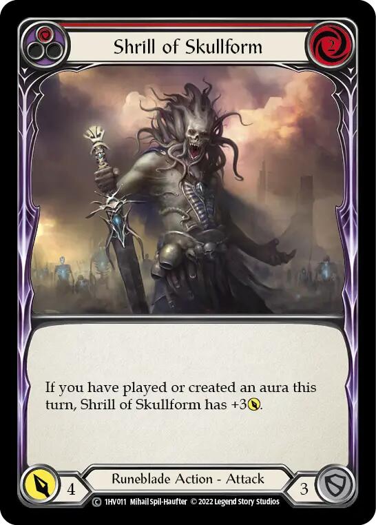 Flesh and Blood TCG | Shrill of Skullform (Red) [1HV011] (Historic Pack 1 Blitz Deck Viserai) | The Nerd Merchant