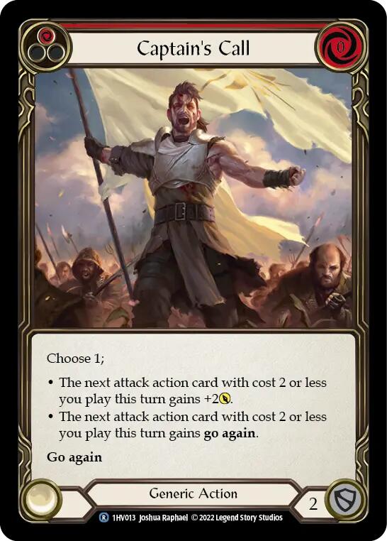 Flesh and Blood TCG | Captain's Call (Red) [1HV013] (Historic Pack 1 Blitz Deck Viserai) | The Nerd Merchant