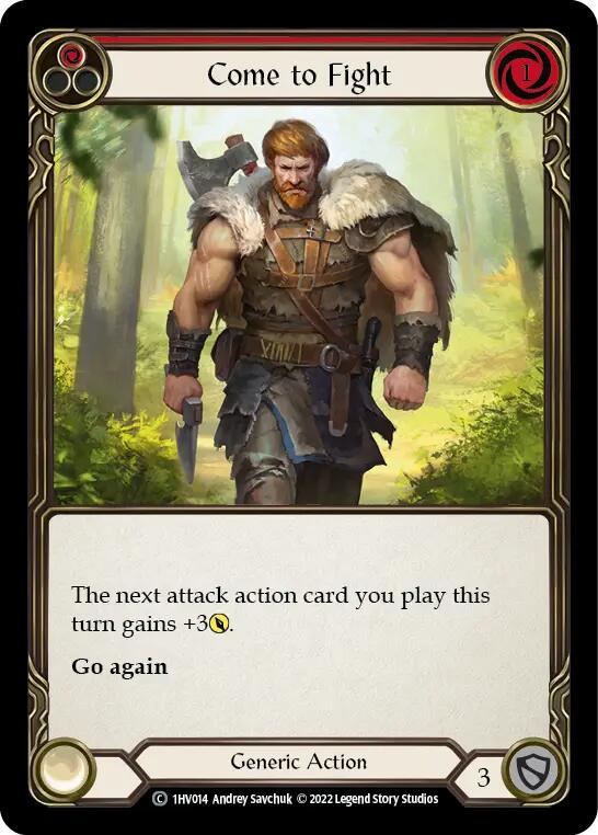 Flesh and Blood TCG | Come to Fight (Red) [1HV014] (Historic Pack 1 Blitz Deck Viserai) | The Nerd Merchant